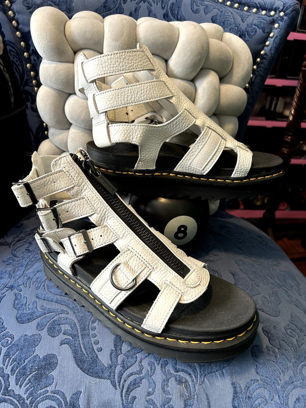 Dr Martens White Olson Gladiator Zip size 10/EU 42